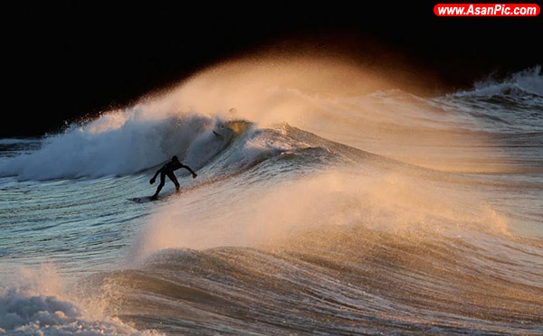 تصاویر هیجان انگیز موج سواری در سواحل کالیفرنیا