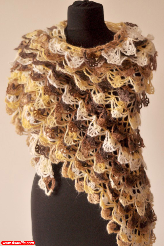مدل شال و روسری قلاب بافی