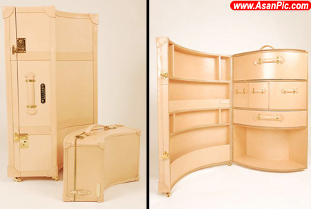 تصاويری از چمدان های ساخنه شده از چرم و فلز
