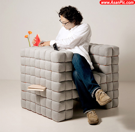 تصاويري از صندلی مبل برای ذخیره و پنهان کردن اشیاء کوچک بین بالشتک ها
