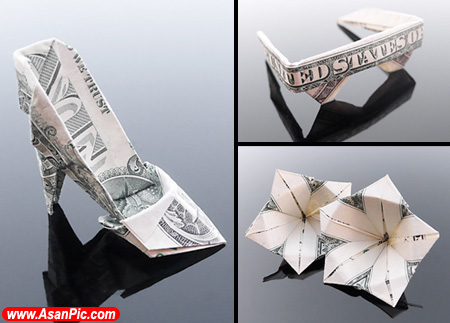 هنرهای اریگامی بر روی دلار