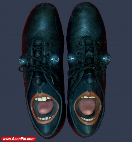 تصاویری از تبدیل کفش به چهره های مختلف
