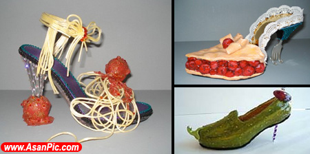 تصاویری از کفش های ساخته شده از خوراکی