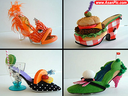 تصاویری از کفش های ساخته شده از خوراکی