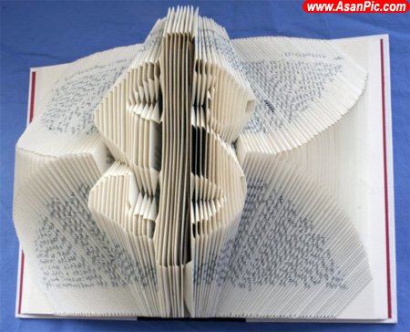 تصاويری از هنرنمایی با صفحه های كتاب