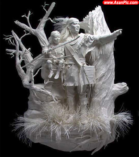 تصاويری از مجسمه های شگفت انگیز ساخته شده از کاغذ