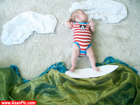 عکس های خلاقانه از یک نوزاد در خواب
