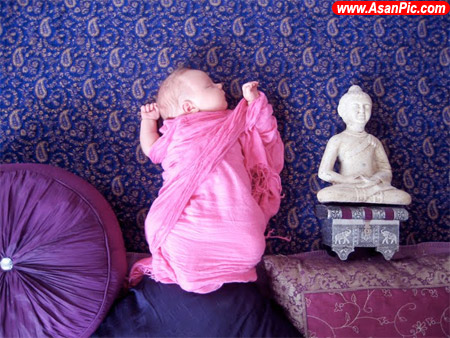 عکس های خلاقانه از یک نوزاد در خواب