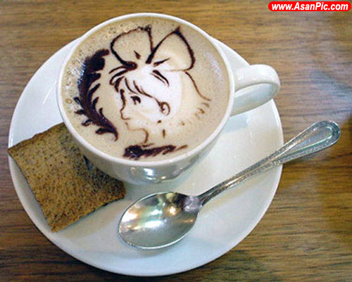 هنر نمایی زيبا روی قهوه