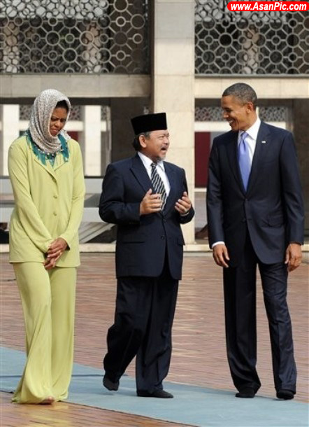 تصاويری از اوباما و همسرش، باحجاب در عربستان