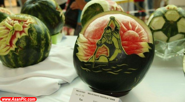 تصاویری از طراحی روی هندوانه