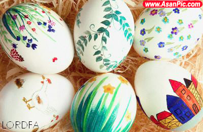 تخم مرغ های تزئین شده ی زيبا