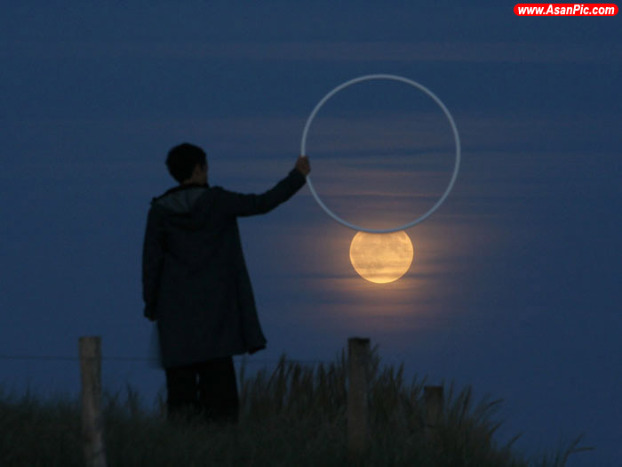 تصاویری جالب و خلاقانه از ماه و خورشید