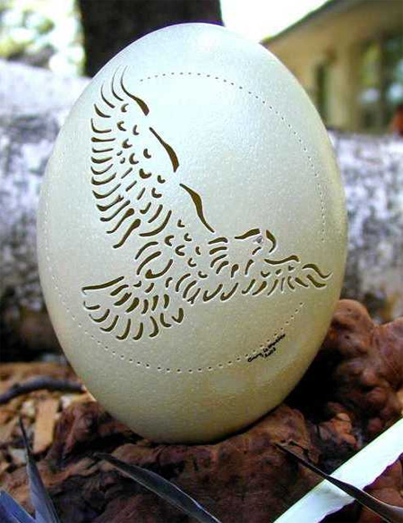 هنر نمایی با پوست تخم مرغ!