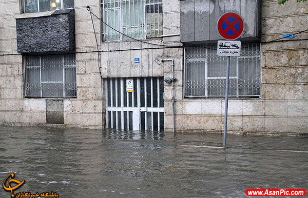 آب گرفتگی معابر تهران پس از بارش باران