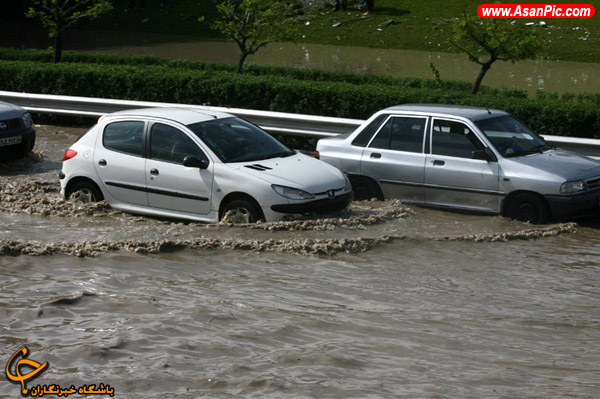 آب گرفتگی معابر تهران پس از بارش باران