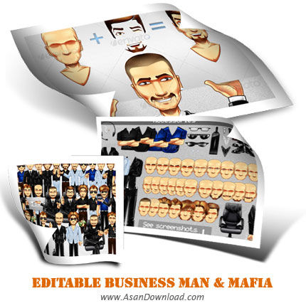 دانلود تصاویر قابل ویرایش مردان تجاری و مافیا-Editable Business Man 