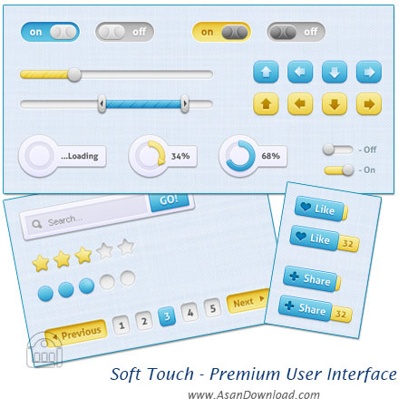مجموعه رابط کاربری منحصر به فرد برای وب - Soft Touch - Premium User Interface