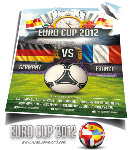 دانلود پوستر زیبای یورو 2012 - Euro Soccer 2012 flyer