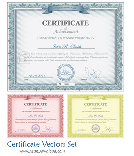 دانلود وکتورهای زیبا با موضوع گواهینامه - Certificate Vectors