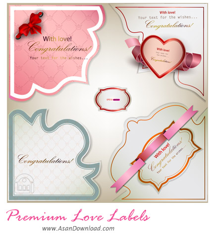 دانلود برچسب های وکتور عاشقانه - Premium Love Labels