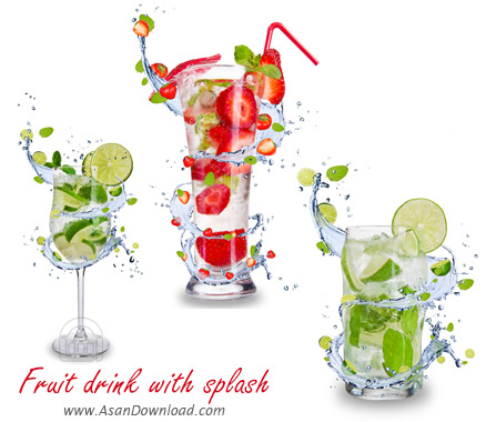 دانلود تصاویر نوشیدنی میوه ای - Fruit Drink With Splash