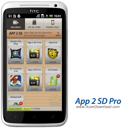 دانلود App 2 SD Pro v2.31 - نرم افزار موبایل انتقال برنامه ها به کارت حافظه