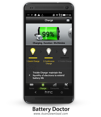 دانلود Battery Doctor (Battery Saver) v4.12 - نرم افزار موبایل رفع مشکلات باتری