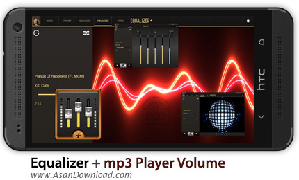دانلود Equalizer + mp3 Player Volume v1.0.2 - نرم افزار موبایل تنظیم اکولایزر