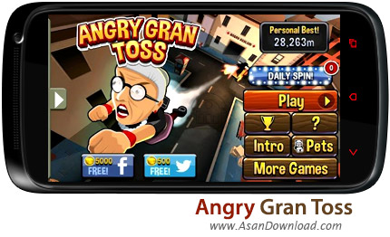 دانلود Angry Gran Toss v1.1 - بازی موبایل مادر بزرگ عصبانی