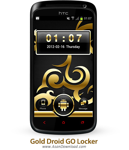 دانلود Gold Droid GO Locker v1.2.1 - لاک اسکرین طلایی برای موبایل