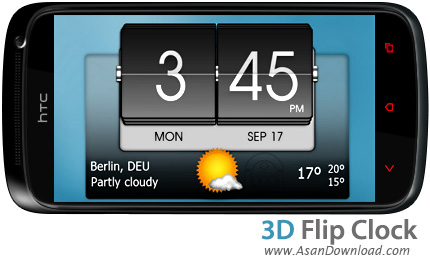 دانلود ۳D Flip Clock & World Weather v0.92 - ویجت موبایل ساعت سه بعدی