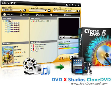 دانلود DVD X Studios CloneDVD v6.0.3.5 - نرم افزار کپی دی وی دی های محافظت شده
