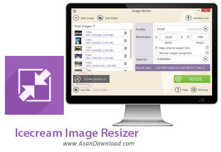 دانلود Icecream Image Resizer v2.09 - نرم افزار تغییر سایز تصاویر به صورت دسته ای