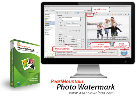دانلود PearlMountain Photo Watermark v1.0.1 - نرم افزار قراردادن آرم روی تصاویر