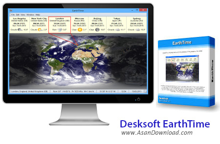 دانلود Desksoft EarthTime v5.5.9 - نرم افزار مشاهده ساعت جهانی