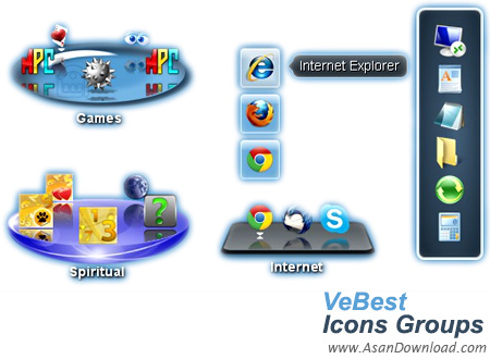 دانلود VeBest Icon Groups v2.0.5 x86/x64 - نرم افزار مدیریت و گروه بندی آیکون های دسکتاپ