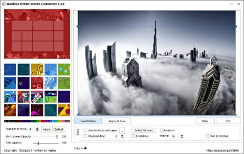 دانلود Windows 8 Start Screen Customizer v1.3.8 - نرم افزار تغییر تصویر زمینه Start Screen ویندوز 8