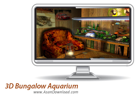 دانلود 3D Bungalow Aquarium - اسکرین سیور آکواریوم سه بعدی 
