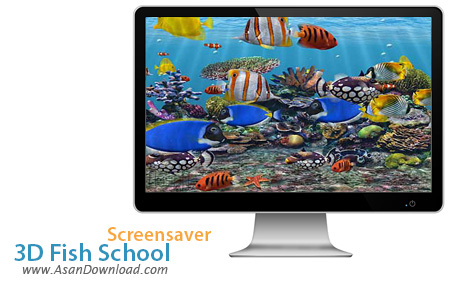 دانلود 3D Fish School Screensaver v4.8 - اسکرین سیوری آکواریومی سه بعدی