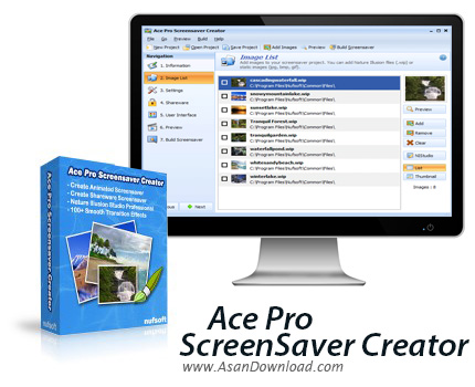 دانلود Nufsoft Ace Pro Screensaver Creator v4.12 - نرم افزار ساخت اسکرین سیور