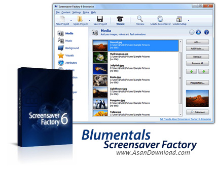 دانلود Blumentals Screensaver Factory Enterprise v7.3.0.68 - ساخت اسکرین سیور