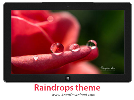 دانلود Raindrops theme - پوسته قطرات باران برای ویندوزهای 7 ، 8 و 8.1