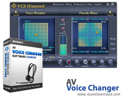 دانلود AV Voice Changer Diamond v8.0.24 - نرم افزار تبدیل صدای خود به جنس مخالف