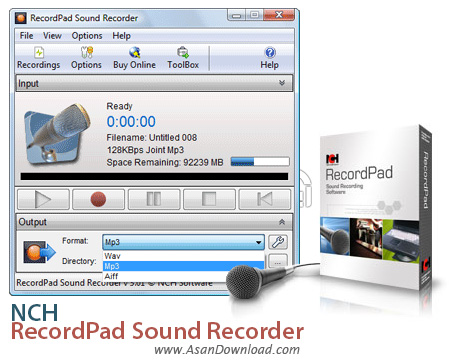 دانلود NCH RecordPad Sound Recorder v5.12 - نرم افزار حرفه ای ضبط صدا