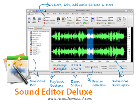 دانلود Sound Editor Deluxe v9.9.2 - نرم افزار ساده ویرایش صوت
