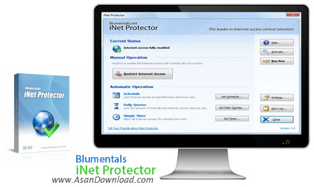دانلود Blumentals iNet Protector v4.6.0.48 - نرم افزار کنترل دسترسی به اینترنت