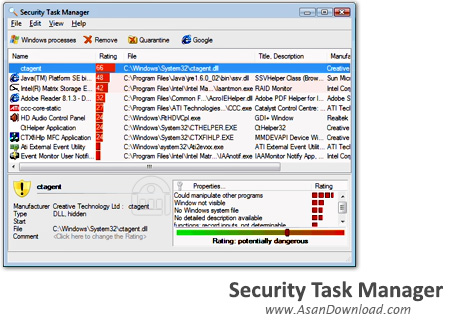 دانلود Security Task Manager v2.1k - نرم افزار نمایش مشخصات برنامه های در حال اجرا