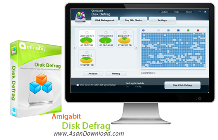 دانلود Amigabit Disk Defrag v1.0.1.0 - نرم افزار یکپارچه سازی هارددیسک
