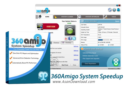 دانلود 360Amigo System Speedup Pro v1.2.1.8200 - نرم افزار بهینه ساز و افزایش سرعت و کارآیی ویندوز